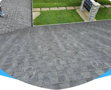 Hail damage from inspection, service