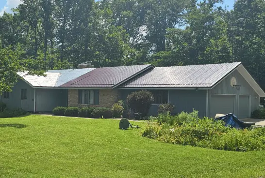 new metal roof, brown