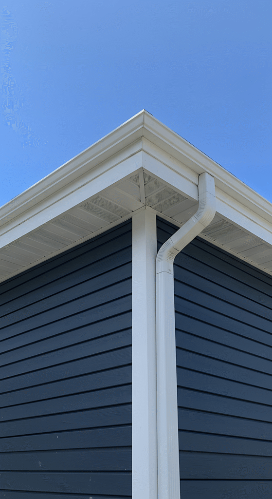 Downspout AdobeStock_1253270274 small Rain diverter and downspout system installed by Urban Shield on a modern home in Bloomington, Indiana for water flow control